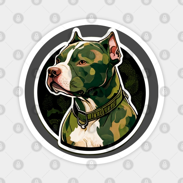 American Pitbull Camouflage Motif Magnet by Mike O.